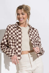 Checkered Crop Jacket