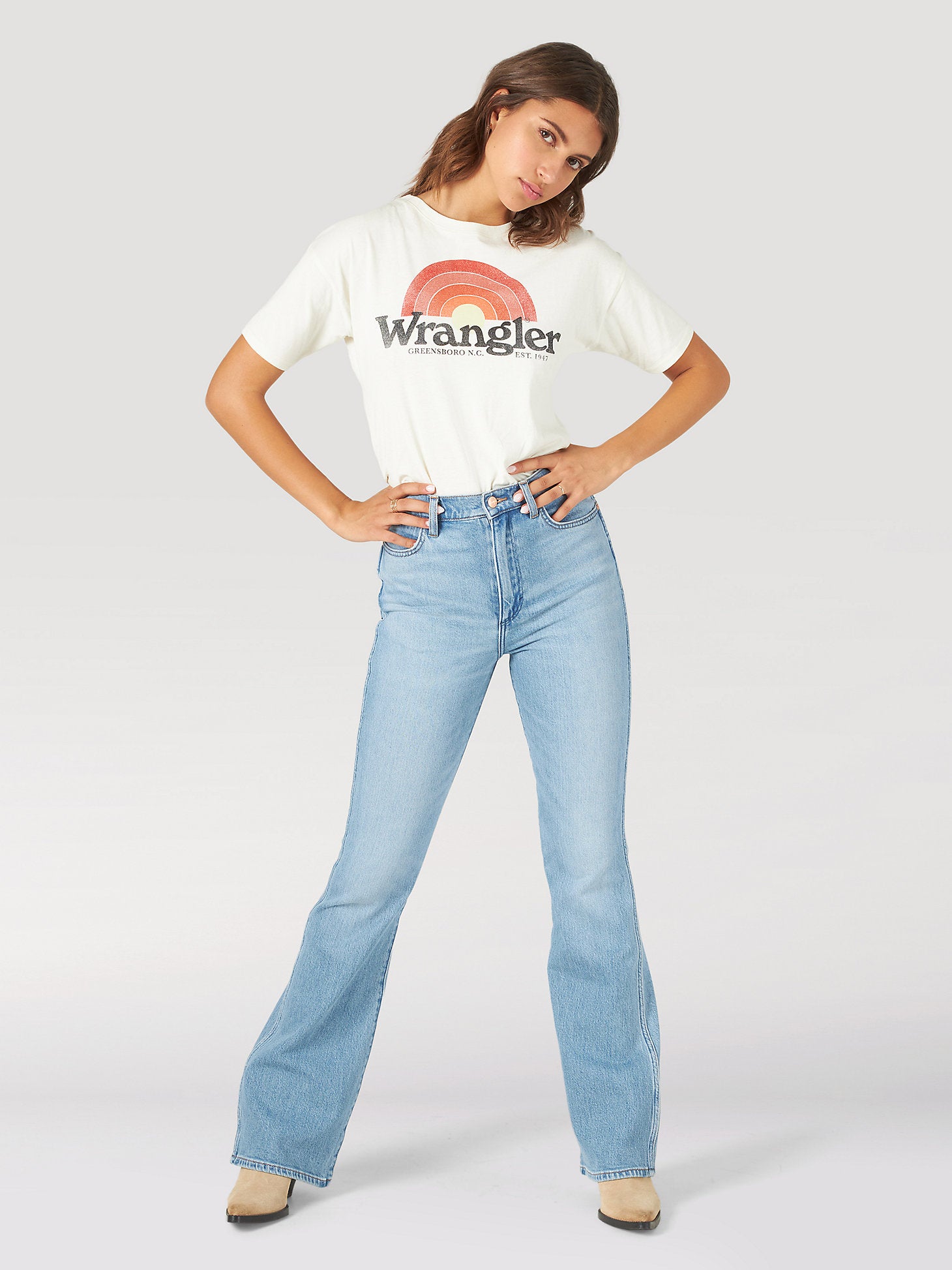 Women's Wrangler® Westward 626 High Rise Bootcut Jean in Aged Tint