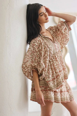 Puff sleeve discount floral blouse
