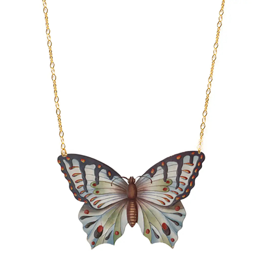 Lilac Gray Butterfly Necklace