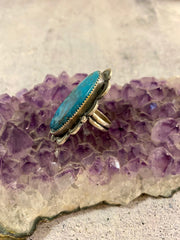 Scalloped Kingman Turquoise Ring